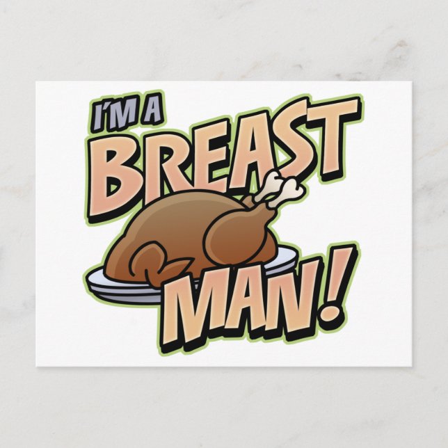 Funny Thanksgiving Breast Man Cadeaux carte postal (Devant)