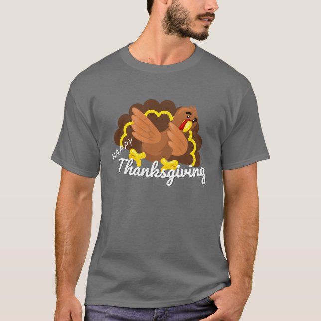 funny thanksgiving dabbing turkey T-Shirt (Vorderseite)
