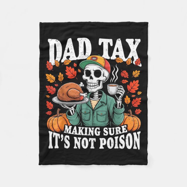 Funny Thanksgiving Dad Tax Skeleton Turkey Day Foo Fleecedecke (Vorderseite)