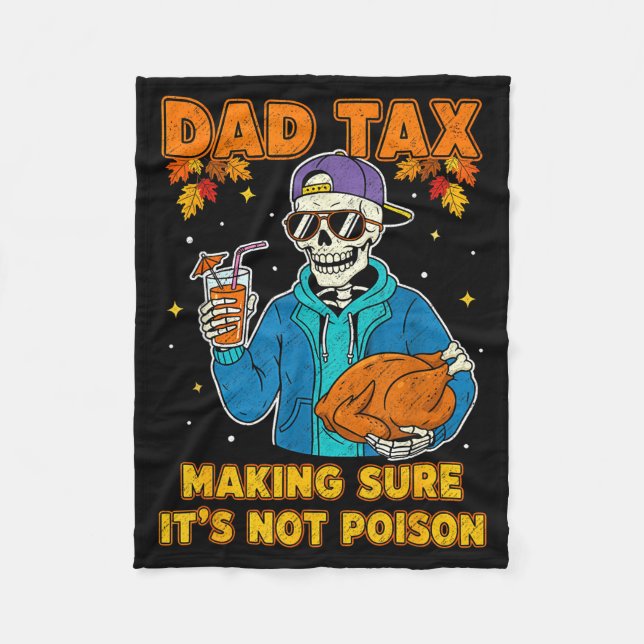 Funny Thanksgiving Dad Tax Skeleton Turkey Day Foo Fleecedecke (Vorderseite)