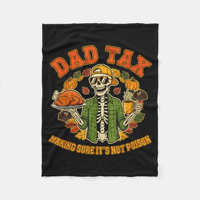 Funny Thanksgiving Dad Tax Skeleton Turkey Day Foo Fleecedecke (Vorderseite)