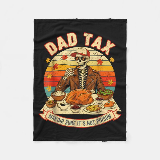 Funny Thanksgiving Dad Tax Skeleton Turkey Day Foo Fleecedecke (Vorderseite)