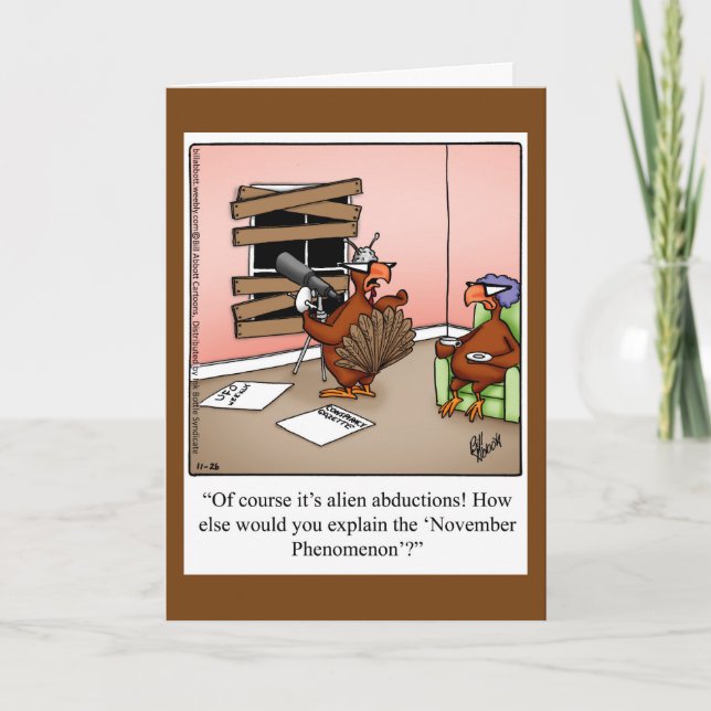 Funny Thanksgiving Humour Holiday Carte de voeux (Devant)