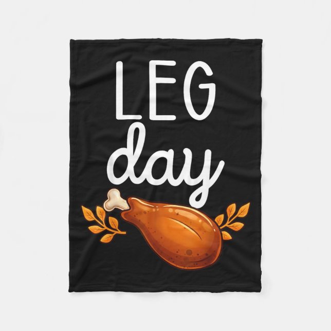 Funny Thanksgiving Leg Day Family Matching Turkey  Fleecedecke (Vorderseite)