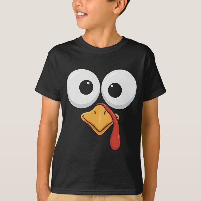 Funny Thanksgiving Turkey Face Matching Family T-Shirt (Vorderseite)