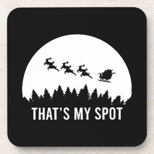 Funny That's My Spot Xmas Session Santa on Sleigh Getränkeuntersetzer