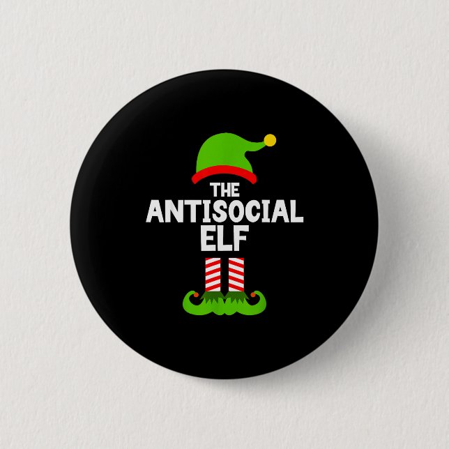 Funny The Antisocial Elf Christmas Family Pajama A Button (Vorderseite)