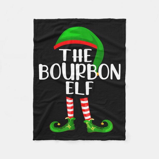 Funny The Bourbon Elf Matching Family Christmas  Fleecedecke (Vorderseite)