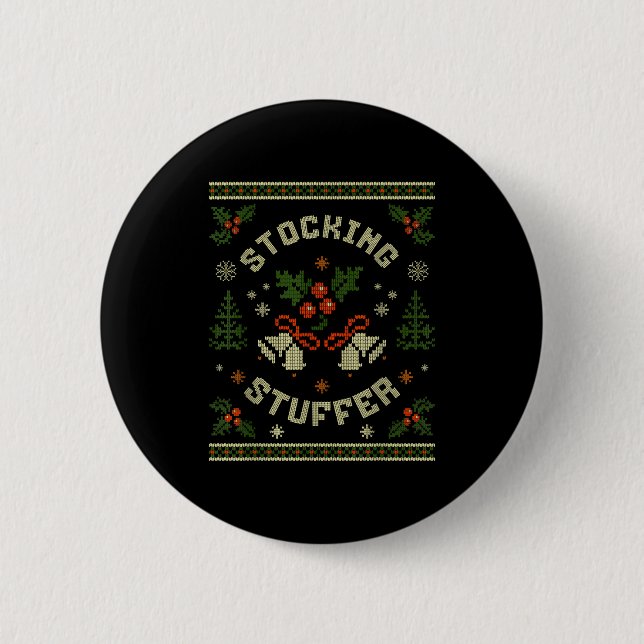 Funny The Stocking Stocking Stuffer Matching Coupl Button (Vorderseite)
