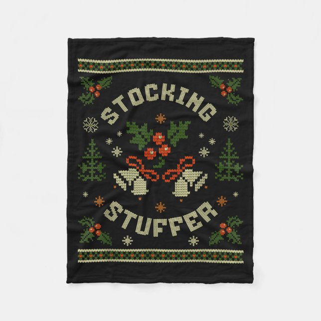 Funny The Stocking Stocking Stuffer Matching Coupl Fleecedecke (Vorderseite)
