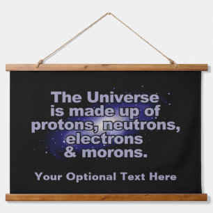 Funny "The Universe" benutzerdefinierter Text Wandteppich Mit Holzrahmen
