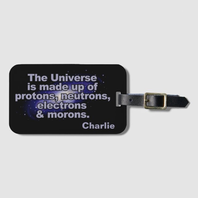 Funny "The Universe" individuelle Name Gepäckanhänger (Vorderseite (Horizontal))