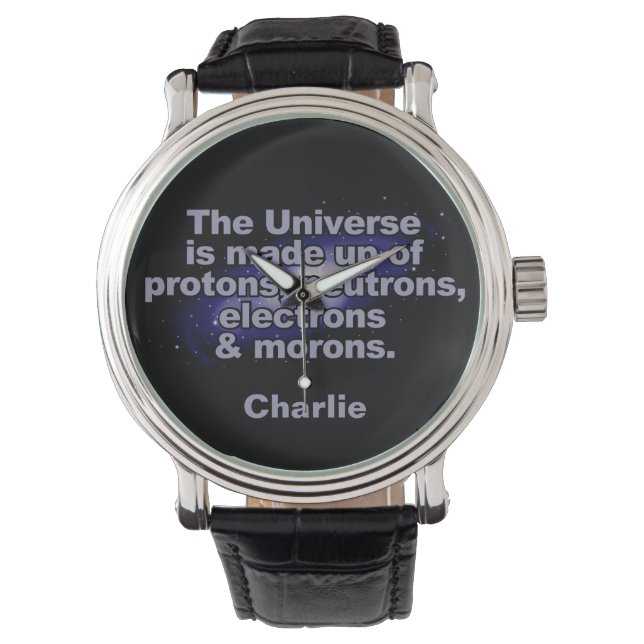 Funny "The Universe" individuelle Name Uhren (Vorderseite)