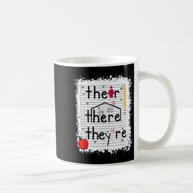 Funny Their There They Are Book English Grammar Te Kaffeetasse (Rechts)