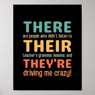Funny There Ihre sind Englischlehrer Poster