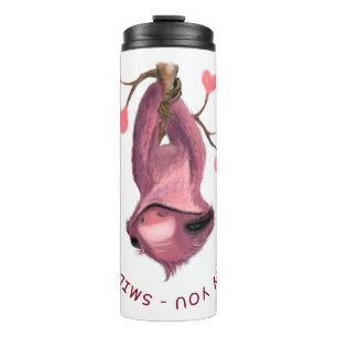 Funny Thermal Tumbler mit Playful Sloth - Lächeln Thermosbecher