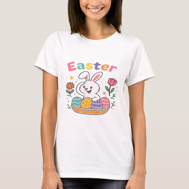 Funny Thinking Bunny 2025 - Ostervibes T-Shirt (Vorderseite)