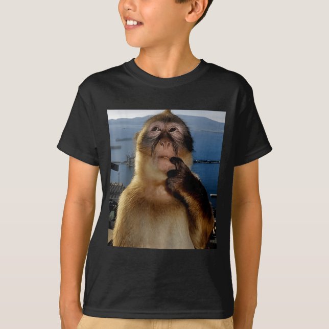 Funny Thinking Monkey Meme Curious Ape Brainrot Gi T-Shirt (Vorderseite)