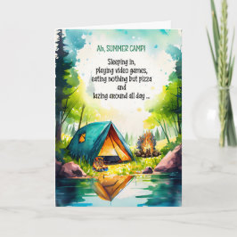 Funny Thinking of You Away at Summer Camp for Kids Karte