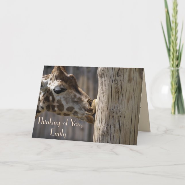 Funny Thinking you Giraffe Kisses Karte (Vorderseite)