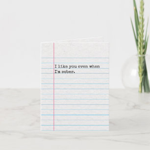 Funny Thinking you nüchtern Drinking, Lined Paper Karte