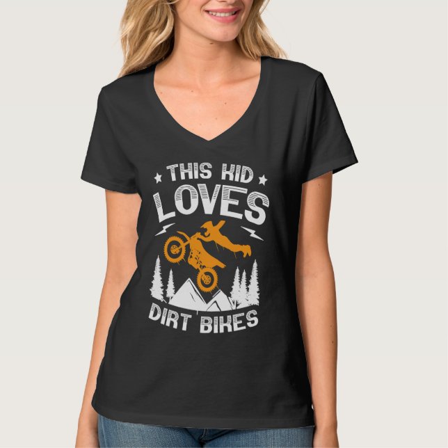 Funny This Kid Loves Dirt Bikes Motocross Dirt Bik T-Shirt (Vorderseite)