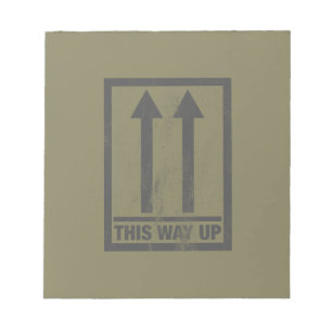 Funny this way up sign notizblock