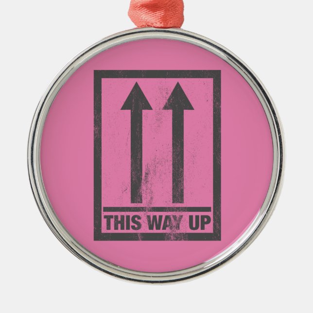 Funny this way up sign silbernes ornament (Vorne)