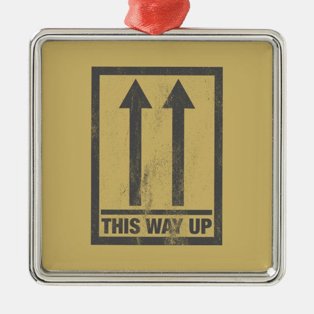 Funny this way up sign silbernes ornament (Vorne)