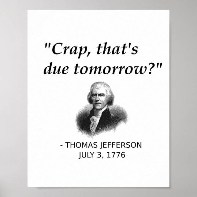 Funny Thomas Jefferson Usa Geschichtslehrer Studen Poster (Vorne)