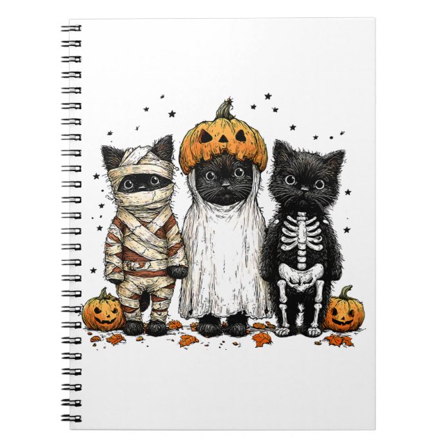 Funny Three Halloween Cats Notizblock (Vorderseite)