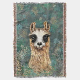 Funny Throw Blanket mit Neugierigem Llama Decke