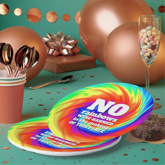 Funny TieDye No Rainbows wurden gequält ... Pappteller (Multi)