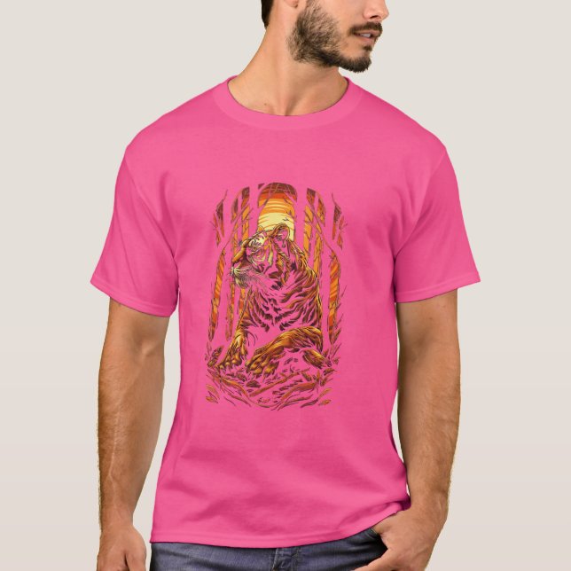 Funny Tiger Animal Lover Grafische Kunst Niedlich  T-Shirt (Vorderseite)