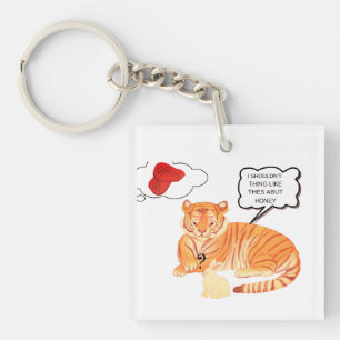 Funny Tiger & Bunny Dilemma - Süße Tier Comic De Schlüsselanhänger