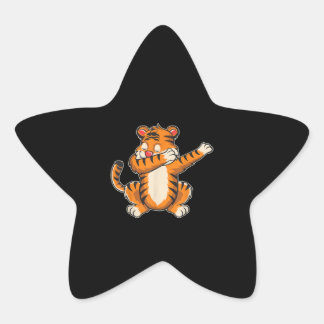 Funny Tiger Dab - Dabbing Tiger T - Tiger Stern-Aufkleber