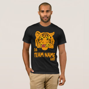 Funny Tiger Football Go und Teamname T-Shirt