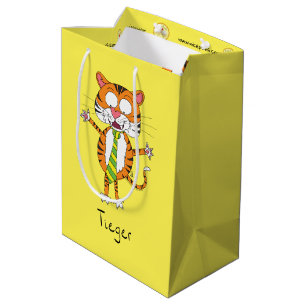 Funny Tiger in einer Krawatte Cartoon Kinder Mittlere Geschenktüte