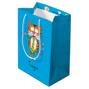 Funny Tiger in einer Krawatte Cartoon Kinder Mittlere Geschenktüte