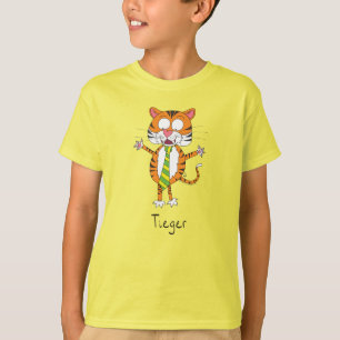 Funny Tiger in einer Krawatte Cartoon Kinder T-Shirt