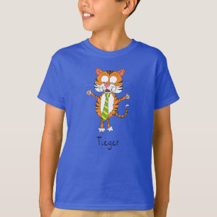 Funny Tiger in einer Krawatte Cartoon Kinder T-Shirt