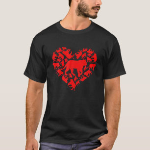 Funny Tiger Lover Hearts Animals Valentinstag Co T-Shirt