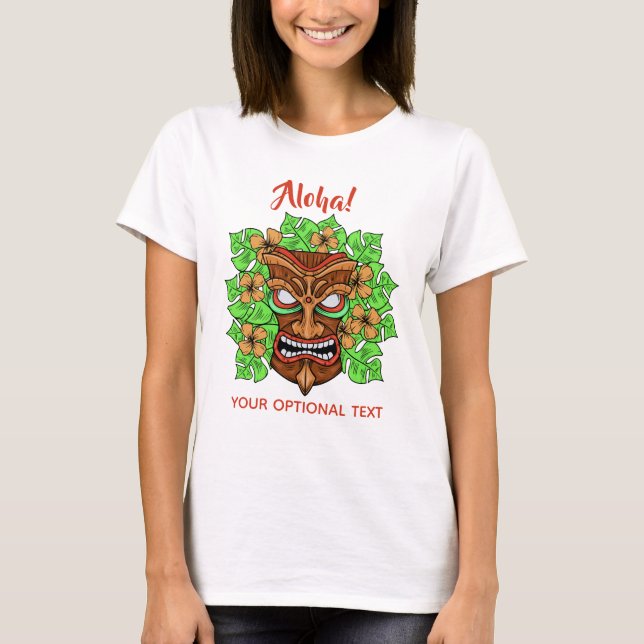 Funny Tiki Mask Custom Text Shirts & Jacken (Vorderseite)