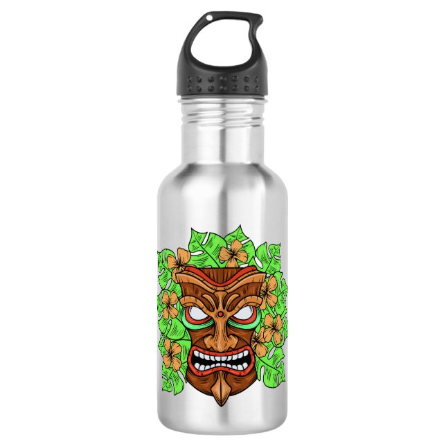 Funny Tiki Mask nom personnalisé bouteilles d'eau (Devant)