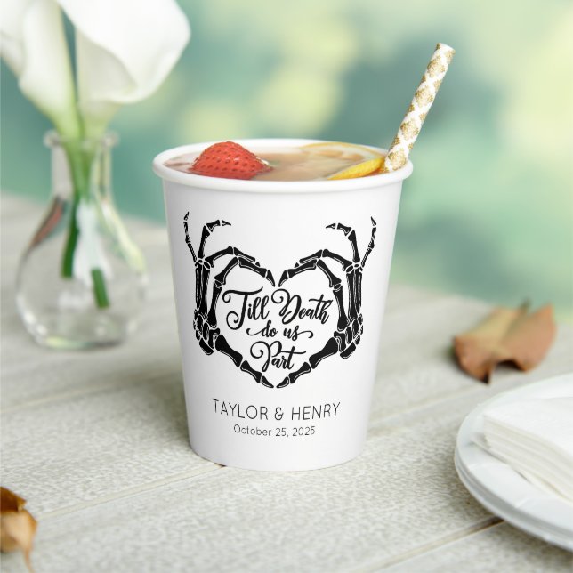 Funny Till Death Do us Party Hochzeitspapier Cups Pappbecher (In Situ)