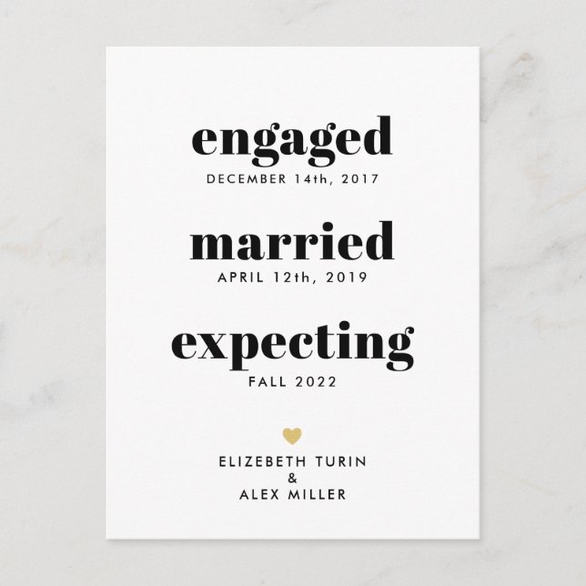 Funny Timeline Pregnancy Ankündigung Ein Foto (Vorderseite)