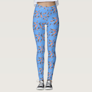 Funny Tintenfisch Schule mit Blasen Cartoon Leggings