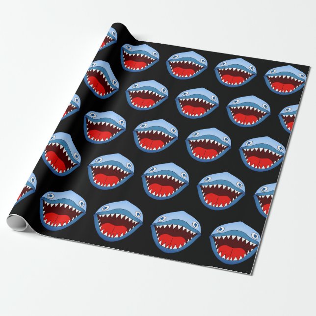 Funny Tiny Shark White Sharp Teeth Geschenkpapier (Ungerollt)