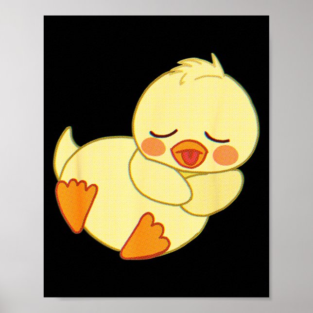Funny Tired As Duck I Love Cute Ducklings Quote Gi Poster (Vorne)
