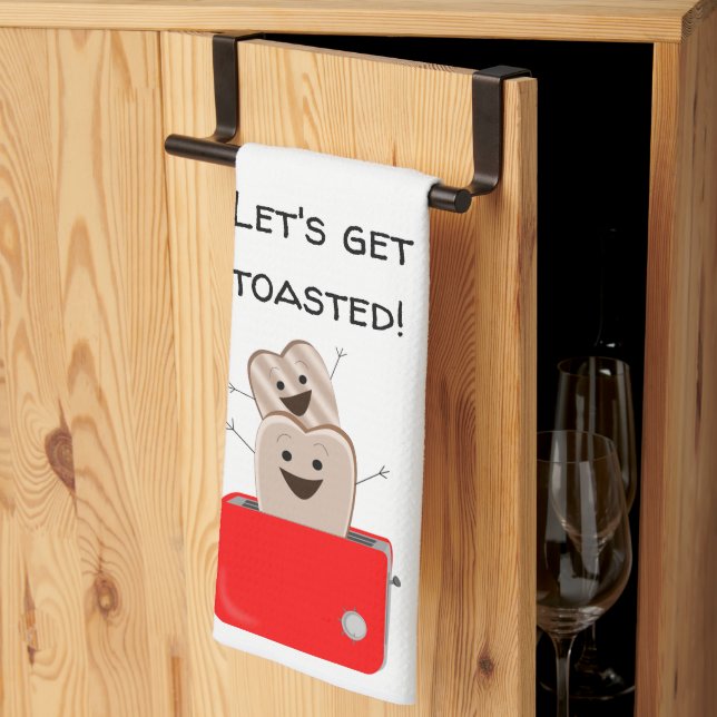 Funny Toast Design Geschirrtuch (Drittel gefaltet)